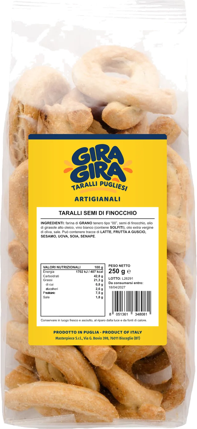 Busta di taralli Gira Gira ai semi di finocchio