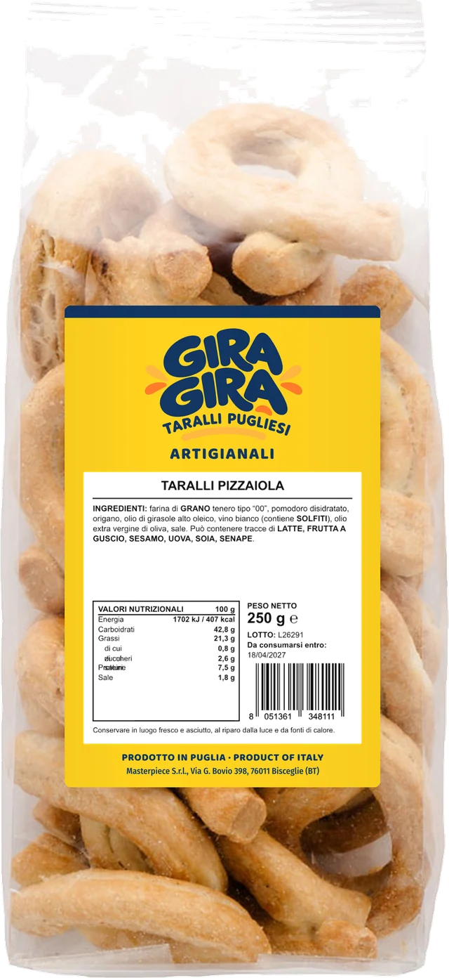 Busta di taralli Gira Gira alla pizzaiola